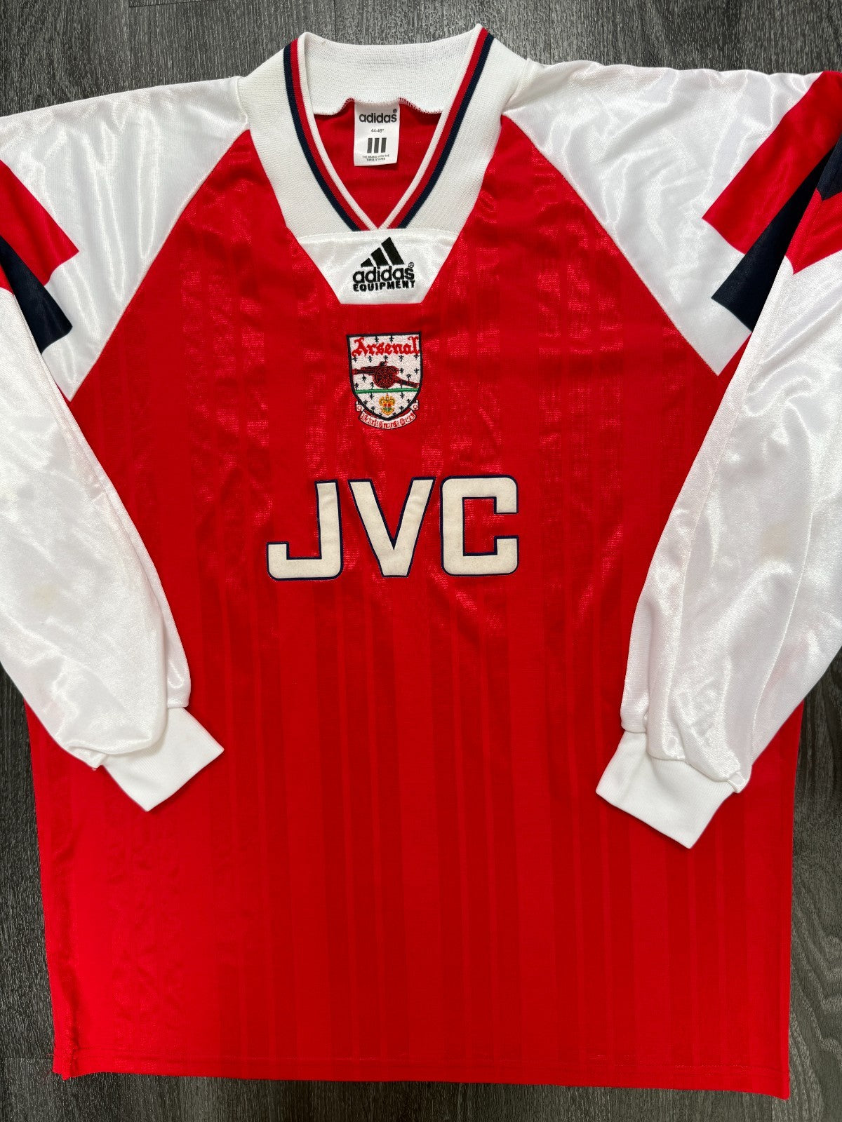 Original Adidas Arsenal 1992/1993 Long Sleeve Home Shirt Mens Extra Large0