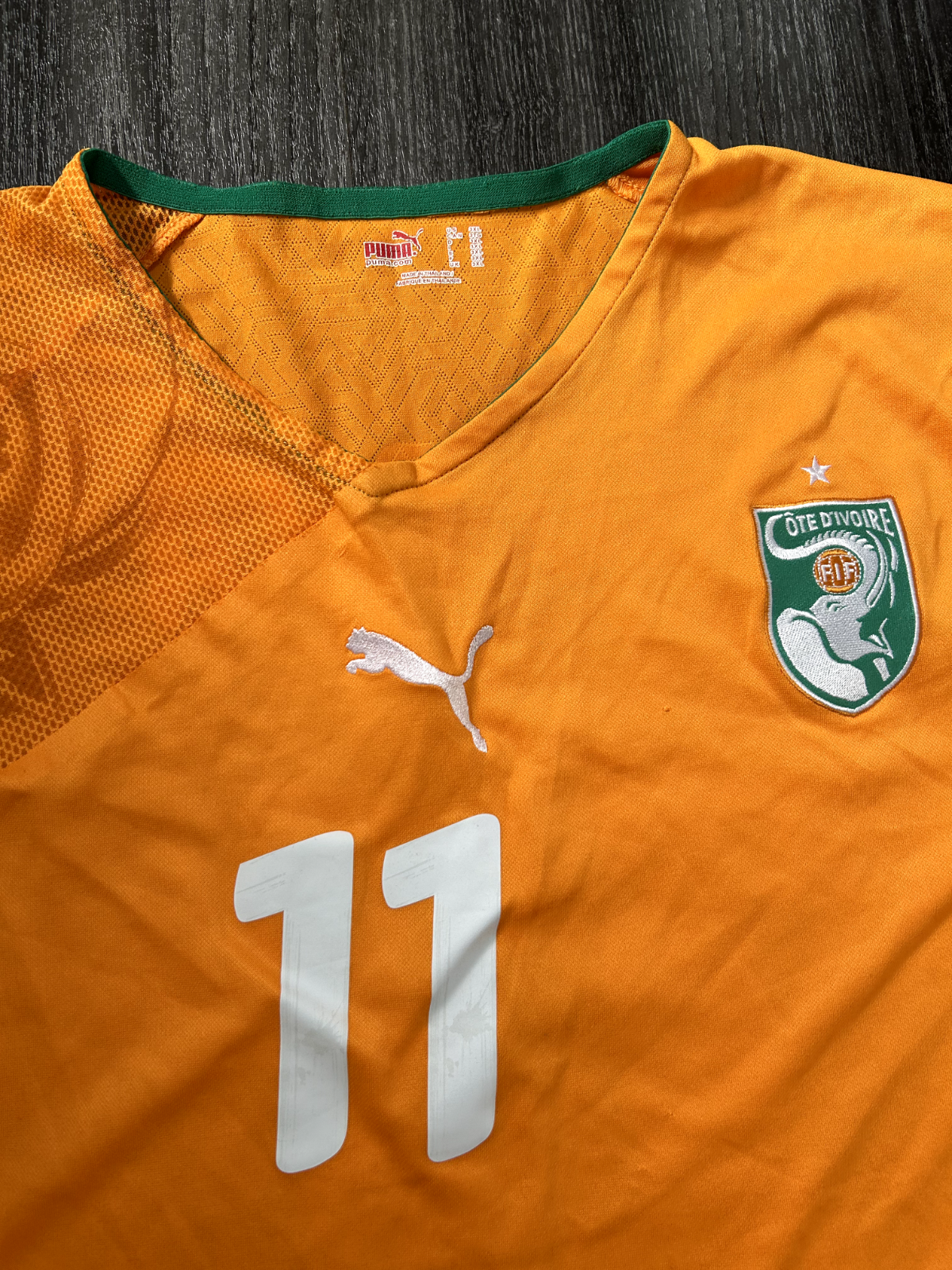 Original Authentic Puma Ivory Coast 2010 Home Shirt Drogba 11 Mens XXXL 3XL2