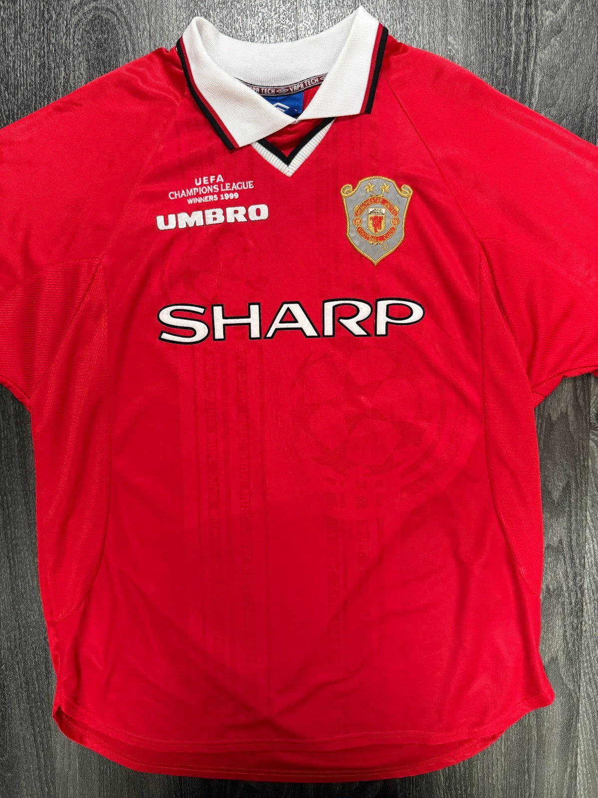 Original Umbro Manchester United 1999 Champions League Home Shirt Mens XL0