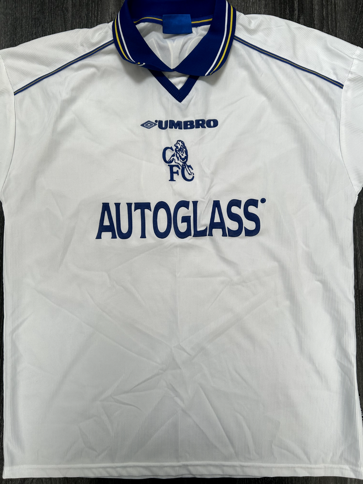 Original Authentic Umbro Chelsea 1998/1999 Away Shirt Poyet 8 Mens Extra Large1