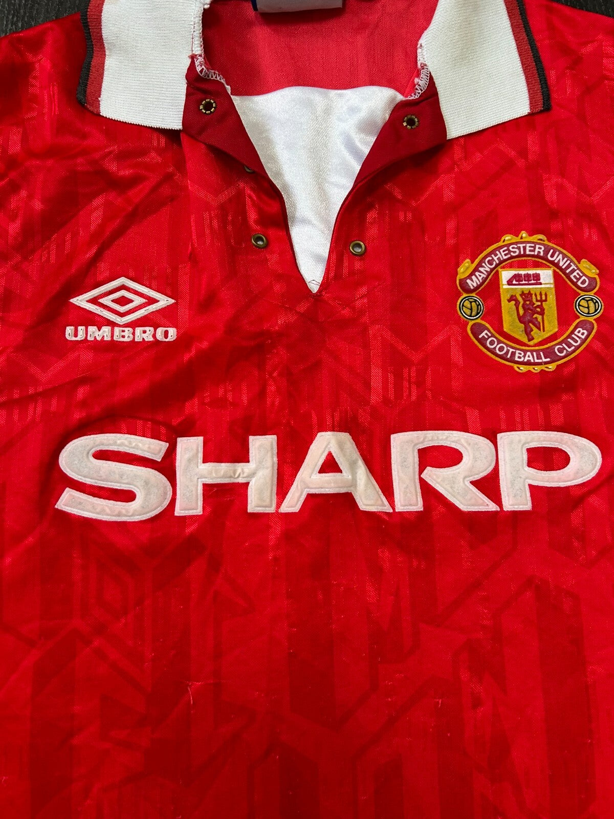 Original Authentic Umbro Manchester United 1992/1993 Home Shirt Mens Medium1