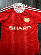 Original Authentic Adidas Manchester United 1990/1991 Home Shirt Mens Small0