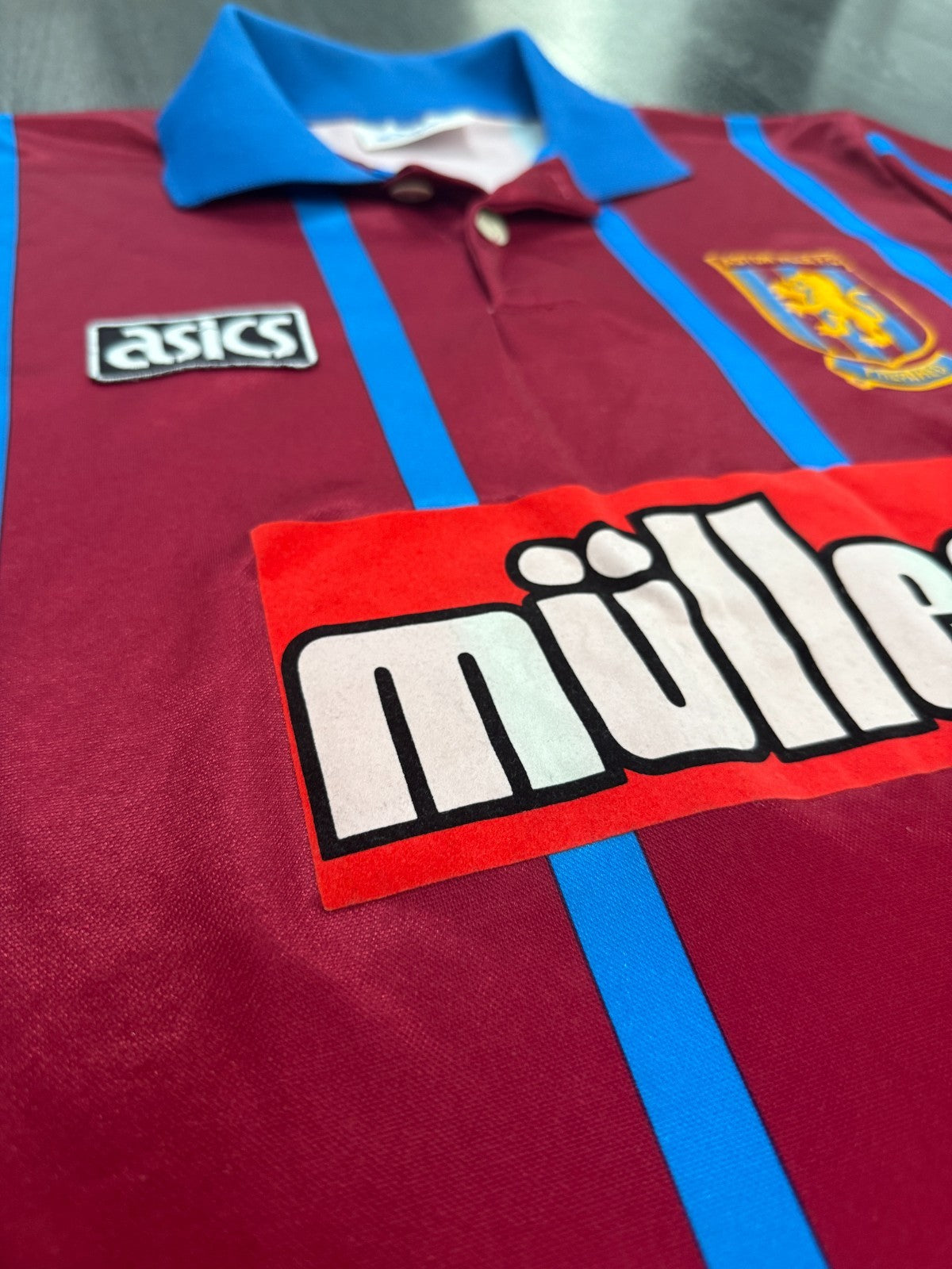 Original Authentic Asics Aston Villa 1993/1994 Home Shirt Mens Medium3