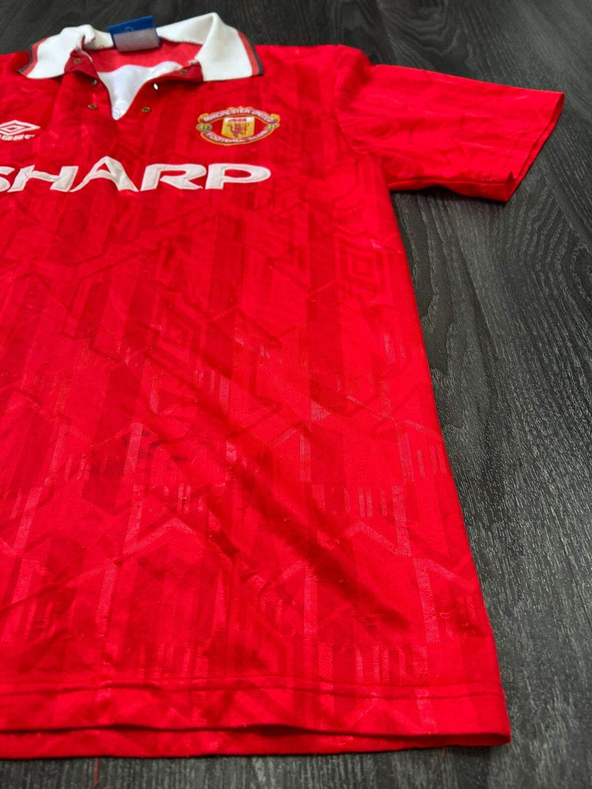 Original Authentic Umbro Manchester United 1992/1993 Home Shirt Mens Medium5