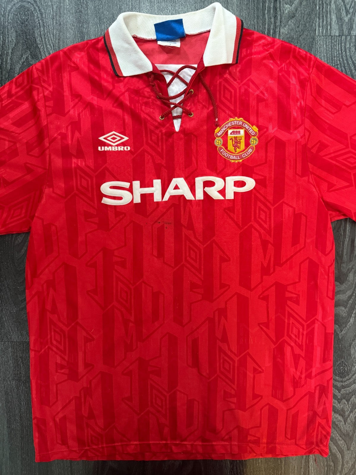 Original Umbro Manchester United 1992/1993 Home Shirt Mens Extra Large0
