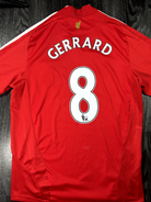 Original Authentic Adidas Liverpool 2008/2009 Home Shirt Gerrard 8 Mens Medium0