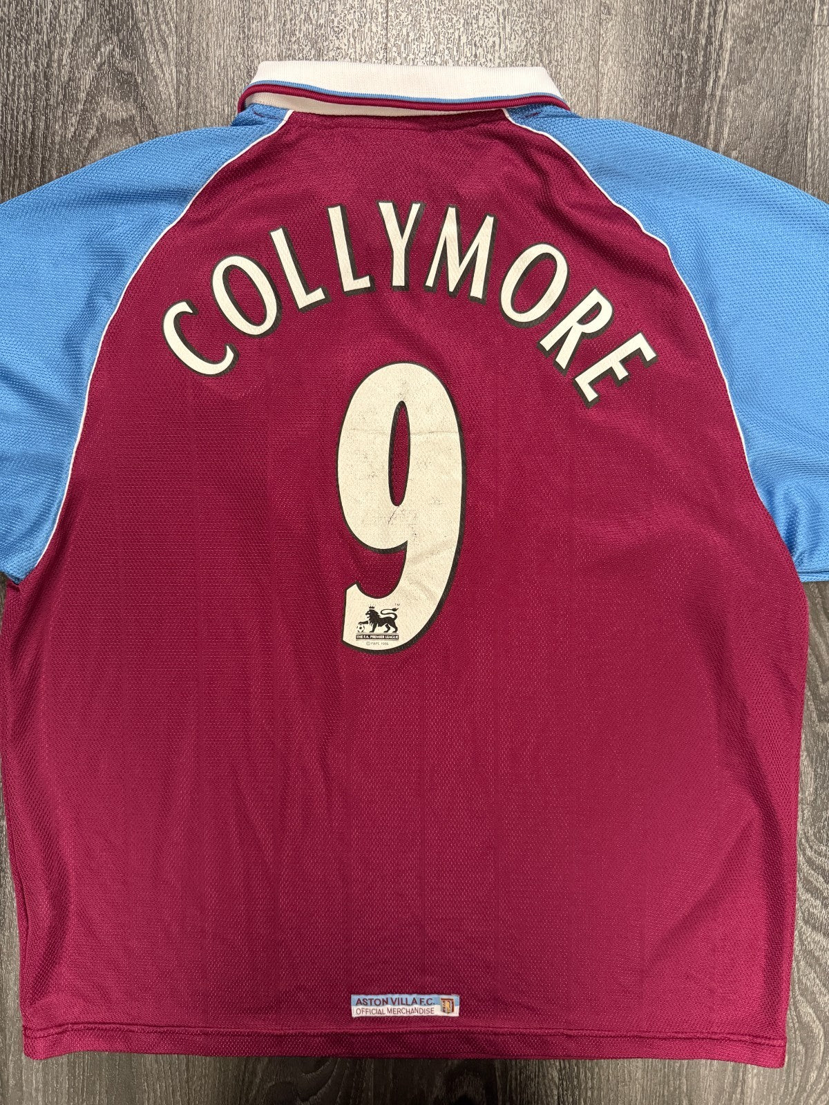 Original Reebok Aston Villa 1998/1999 Home Shirt COLLYMORE 9 Mens XXL 2XL0