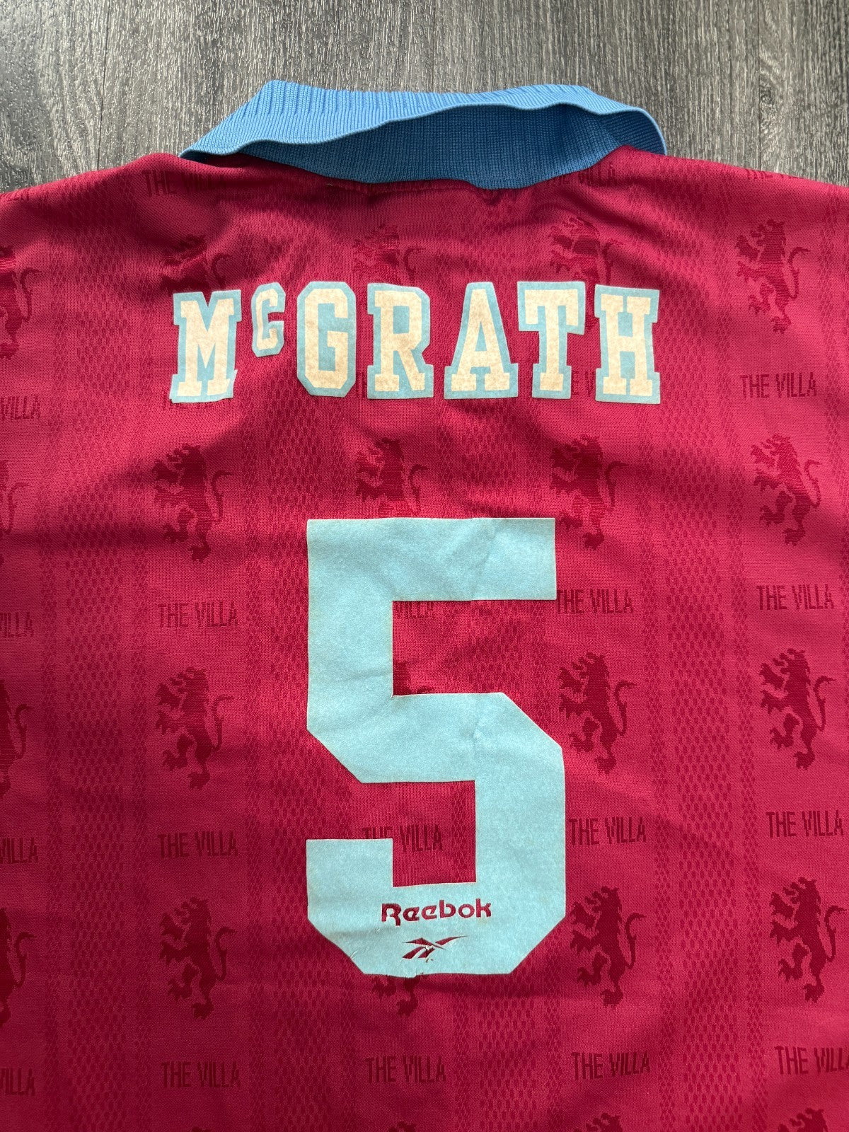 Original Reebok Aston Villa 1995/1996 Home Shirt McGRATH 5 Mens Large2