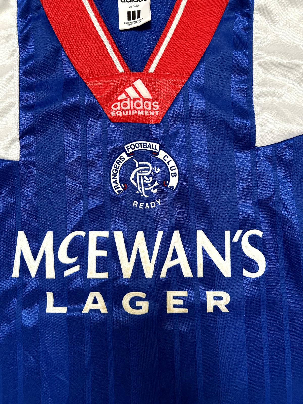 Original Authentic Adidas Rangers 1992/1993 Home Shirt Mens Medium1