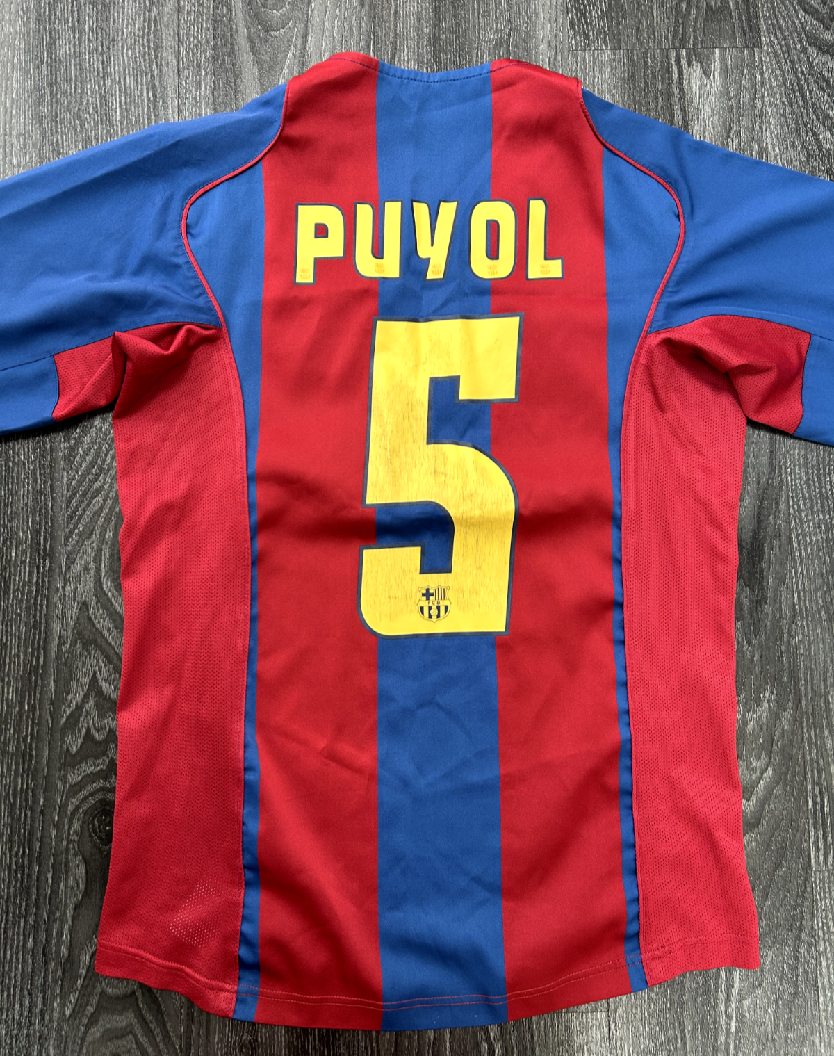 Original Authentic Nike FC Barcelona 2004/2005 Home Shirt Puyol 5 Mens Small0