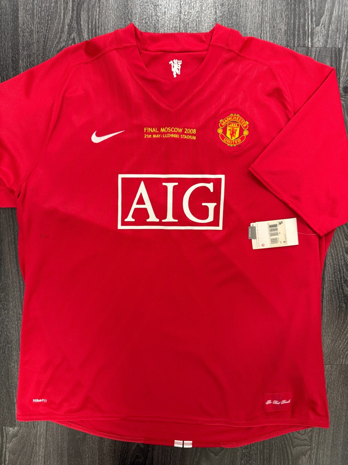 BNWT Original Nike Manchester United 2007/2008 Home Shirt MOSCOW 2008 Mens 3XL0