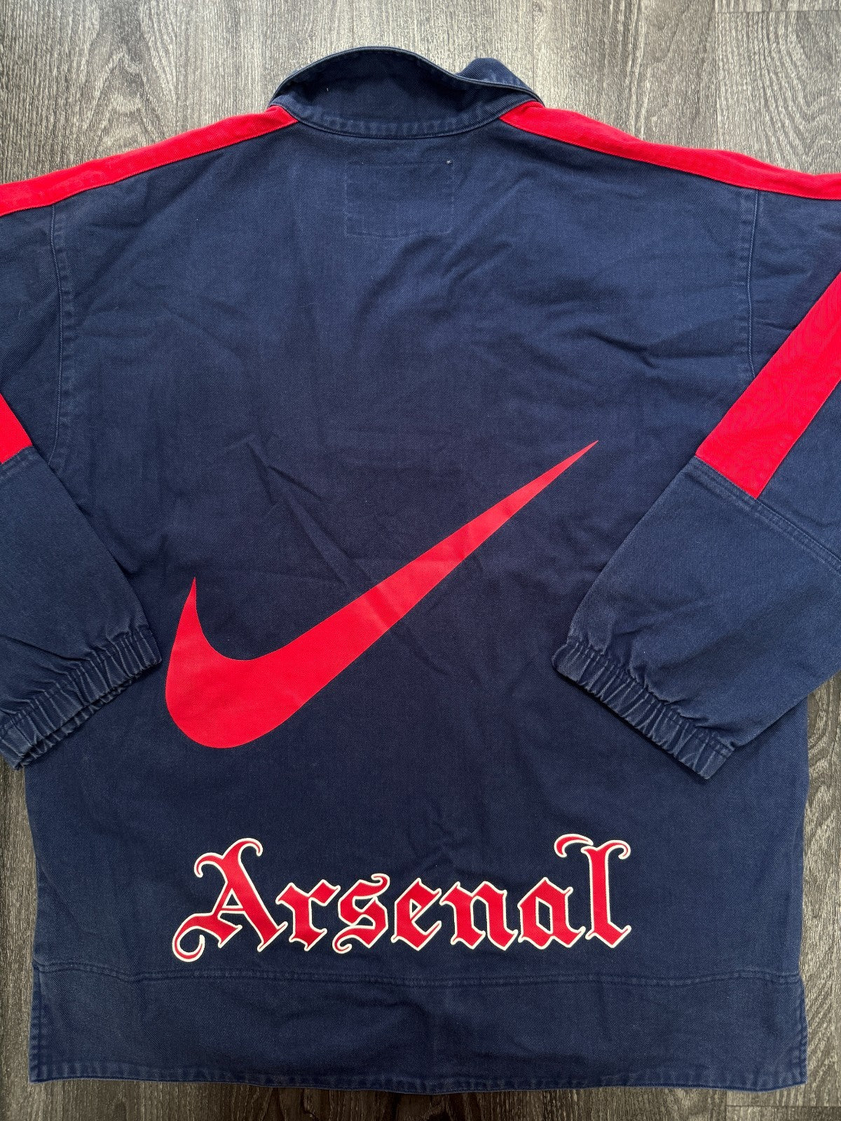 Original Authentic Nike Arsenal 1995/1996 Denim Drill Top Jacket Mens XL7