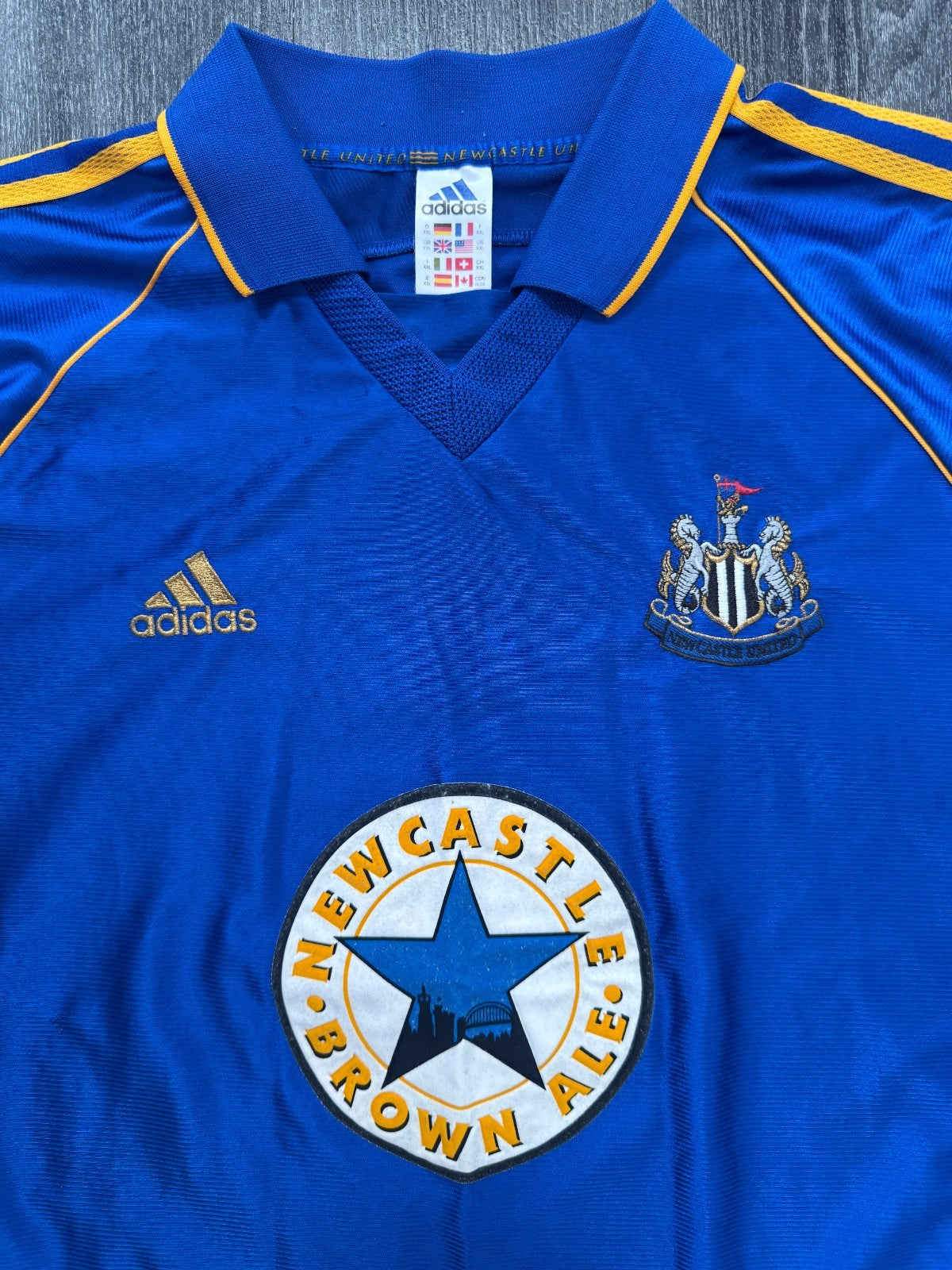 Original Adidas Newcastle United 1998/1999 Away Shirt SHEARER 9 Mens XXL 2XL2