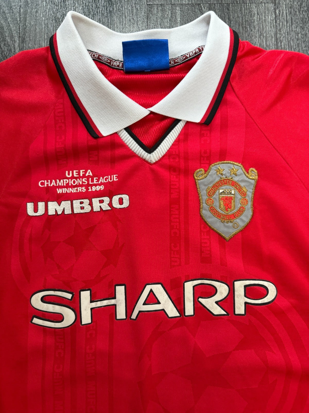 Original Umbro Manchester United 1999 Champions League Home Shirt Mens XL1