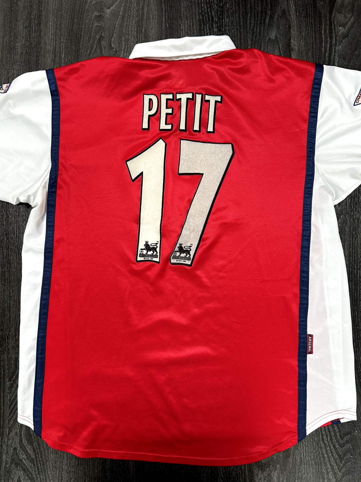 Original Authentic Nike Arsenal 1998/1999 Home Shirt Petit 17 Mens Extra Large0