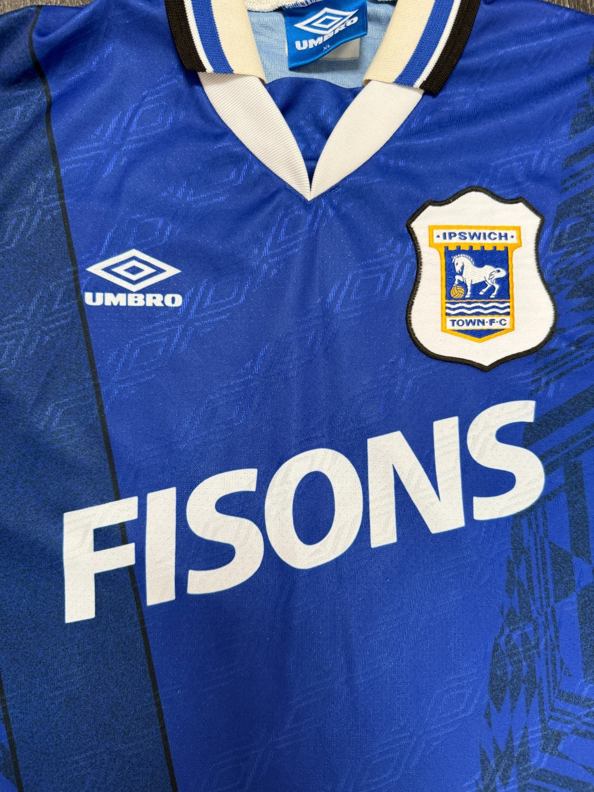 Original Authentic Umbro Ipswich Town 1994/1995 Home Shirt Mens Extra Large XL2