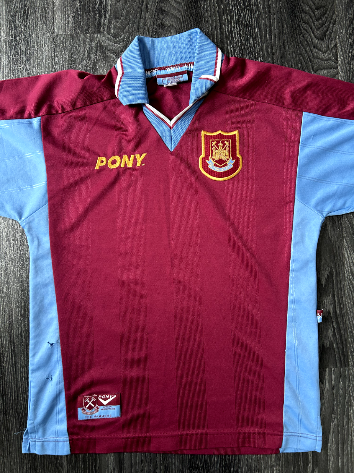 Original Authentic Pony West Ham United 1997/1998 Home Shirt Youth XL0