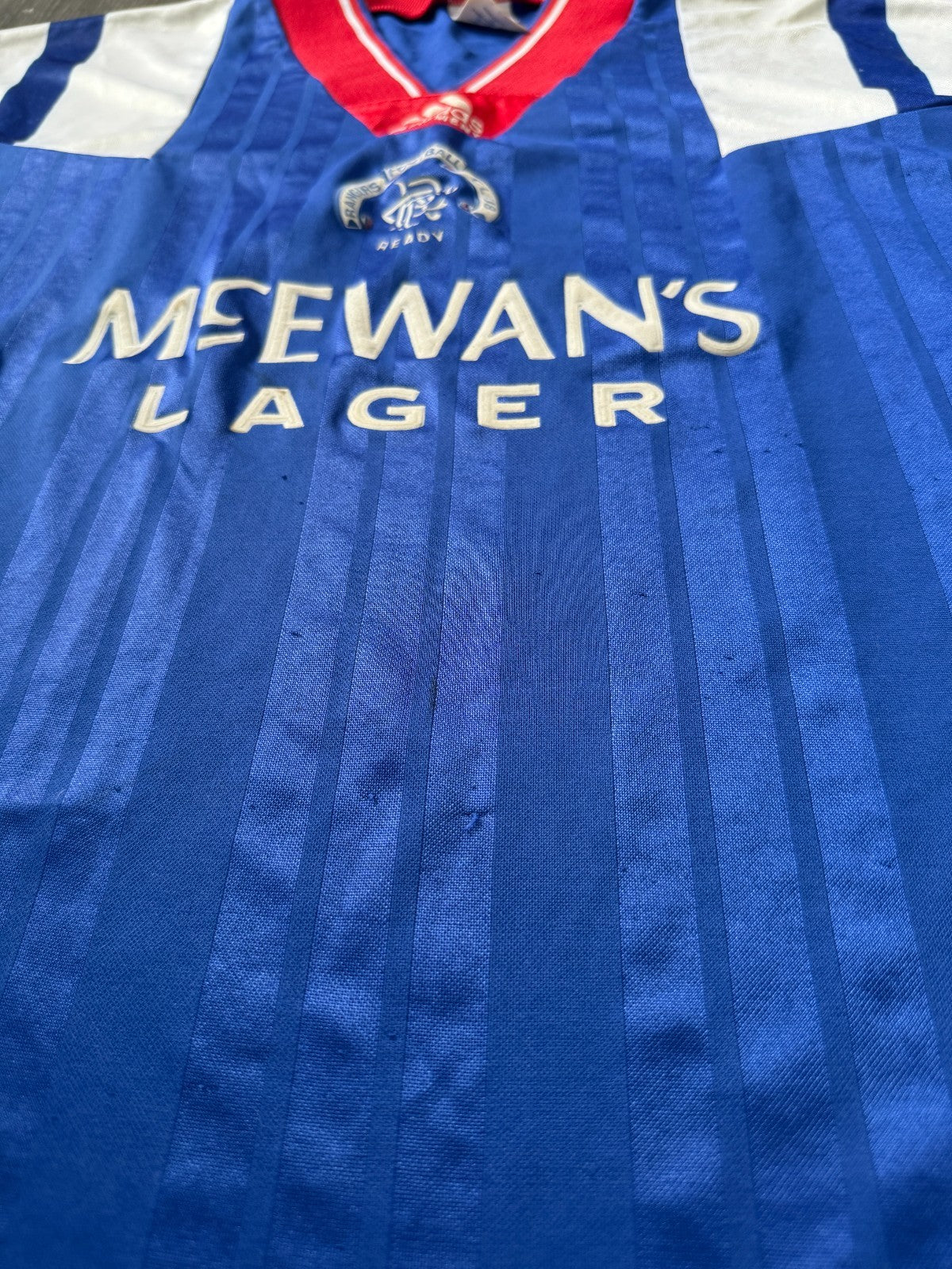 Original Authentic Adidas Rangers 1992/1993 Home Shirt Mens Large9