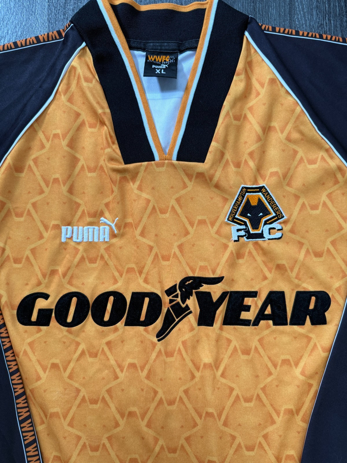 PUMA Wolverhampton Wanderers Wolves 1996/1997 Long Sleeve Home Shirt Mens XL1