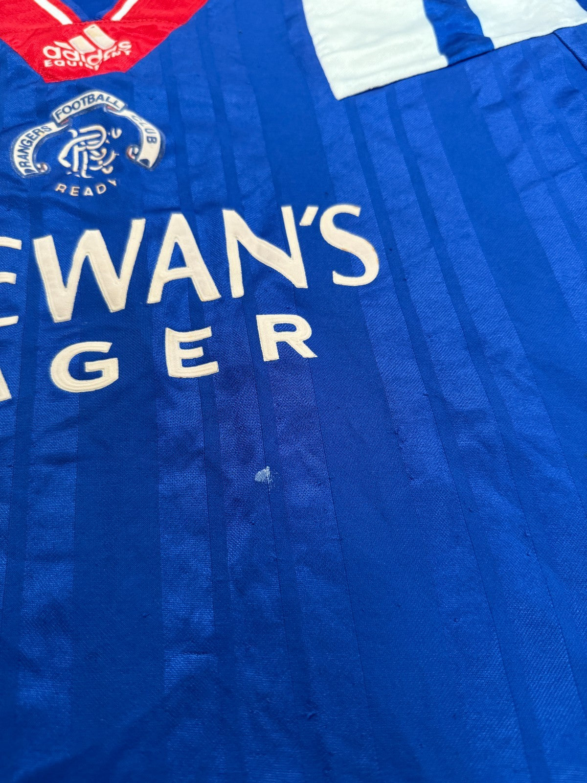 Original Authentic Adidas Rangers 1992/1993 Home Shirt Mens Large3
