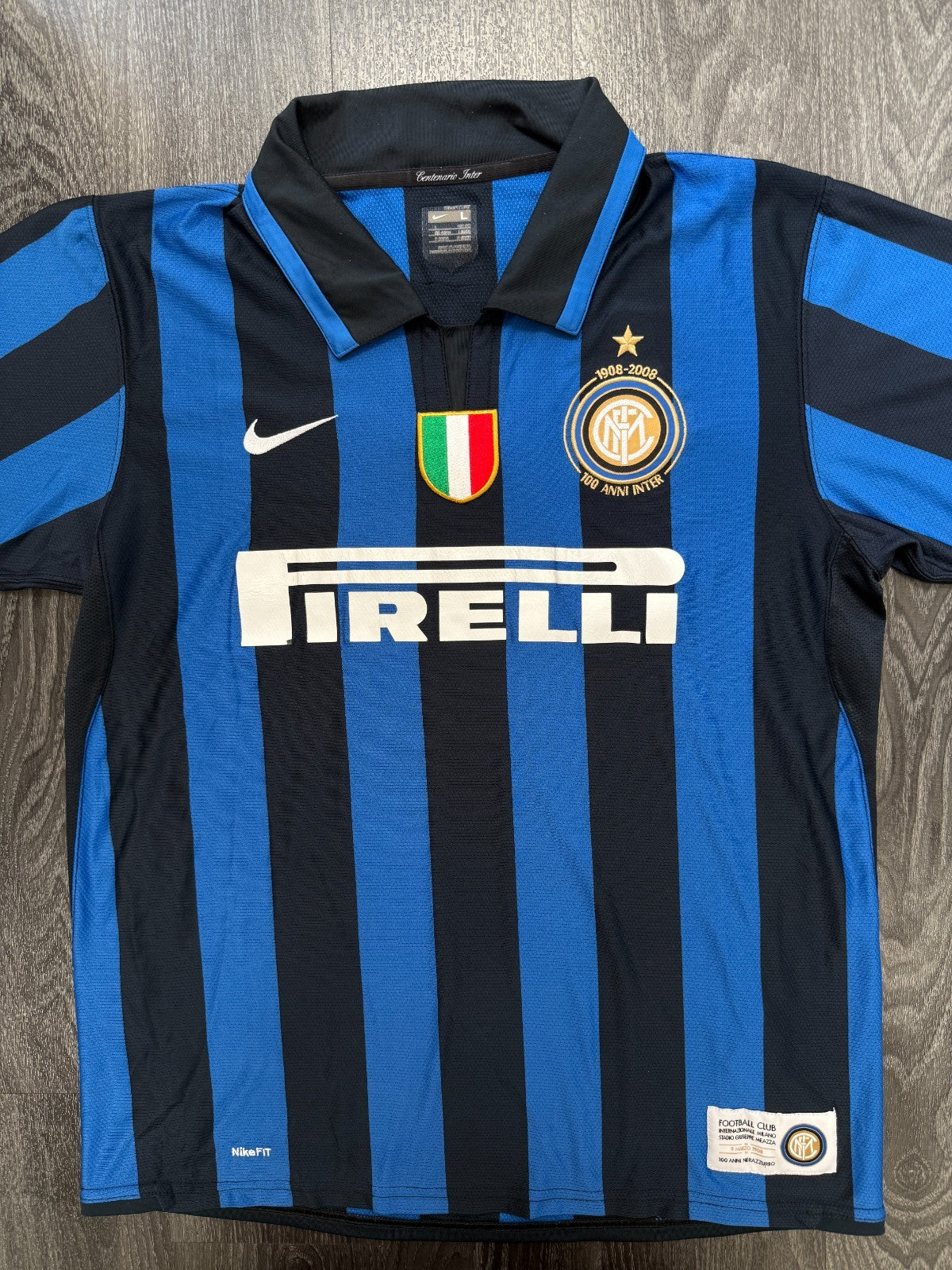 Original Authentic Nike Inter Milan 2007/2008 Home Shirt Mens Large0