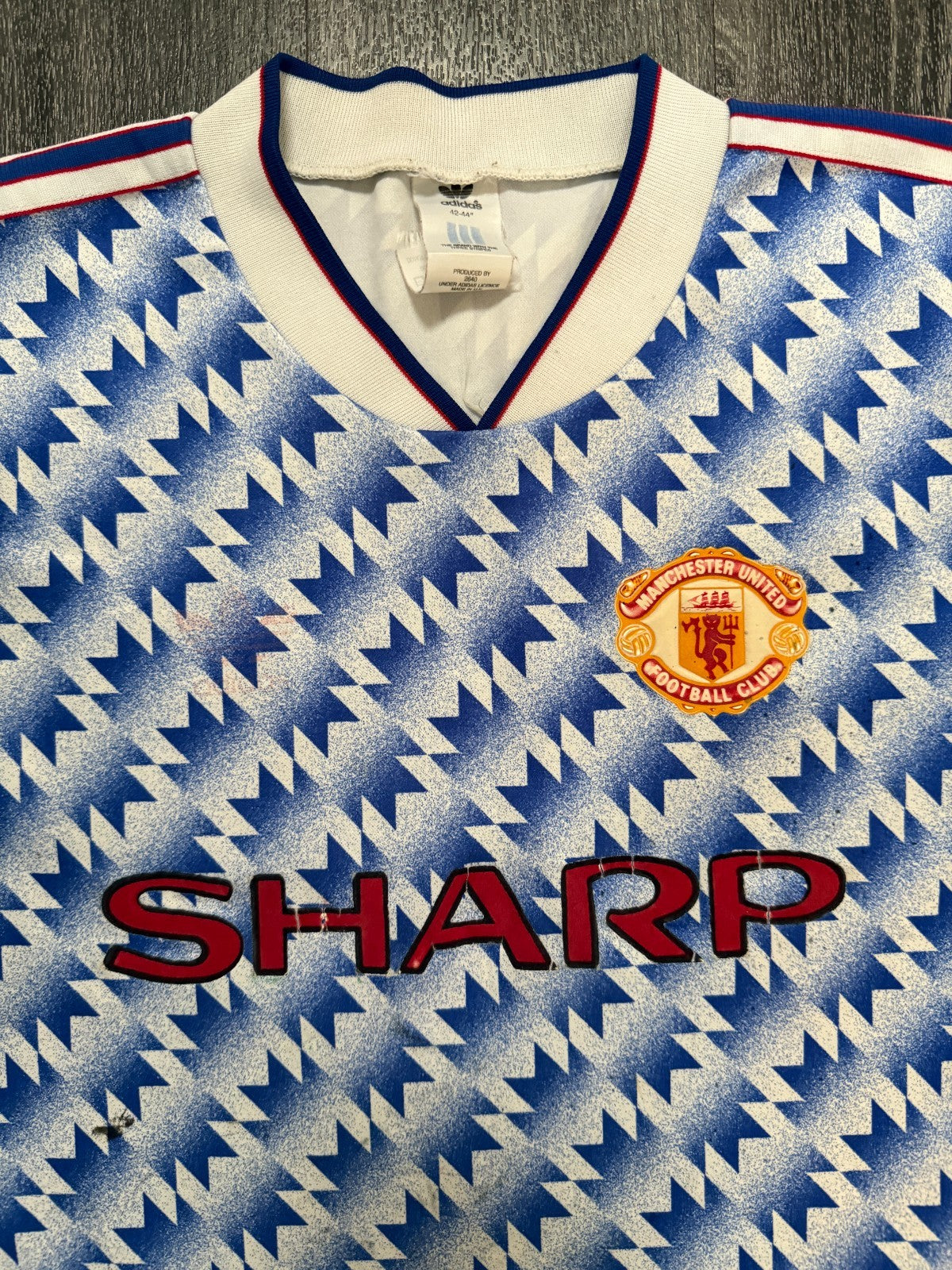 Original Adidas Manchester United 1990/1991 Away Shirt Mens Large1