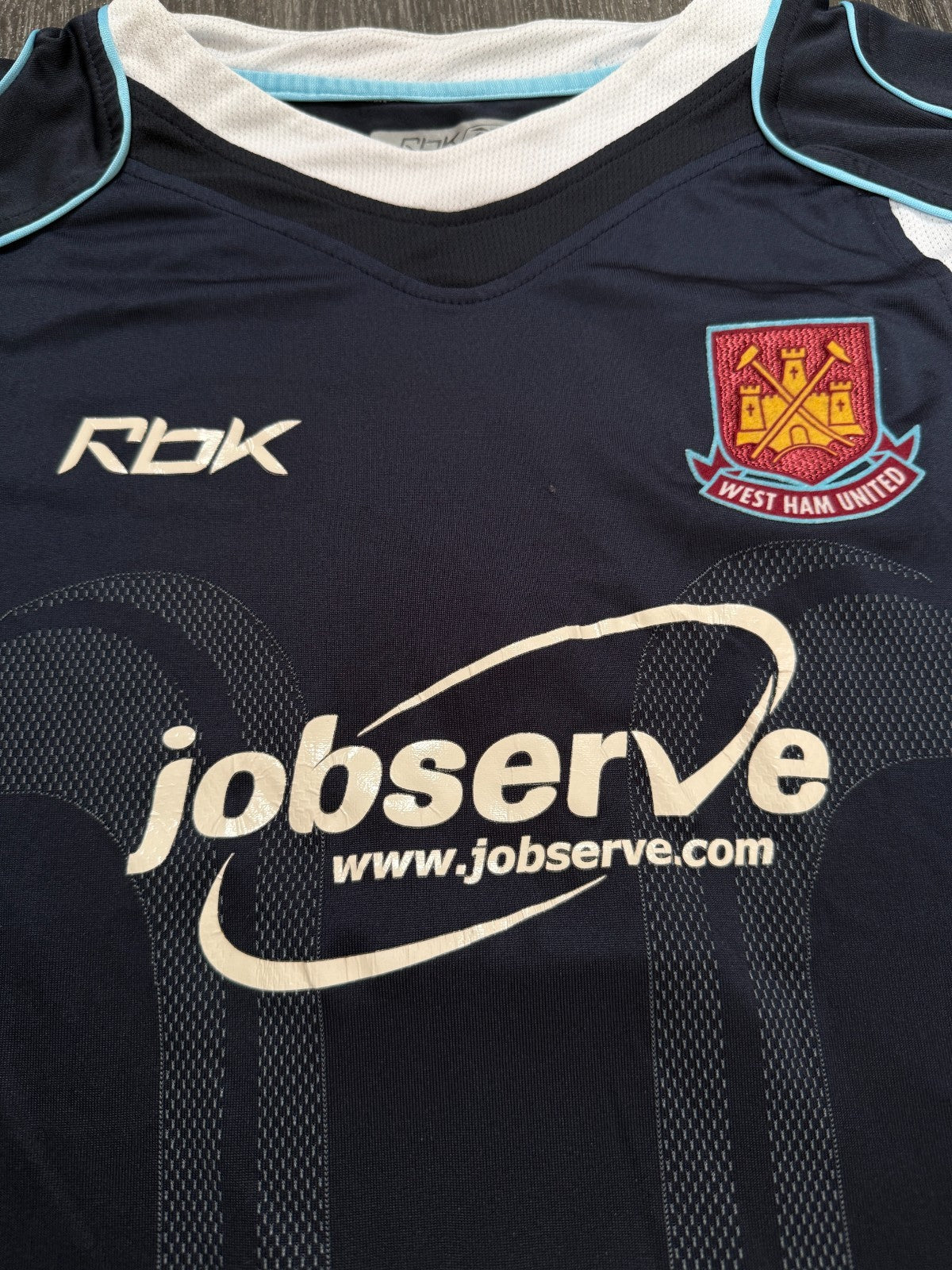 Original Reebok West Ham United 2006/2007 Long Sleeve Away Shirt Mens XL2