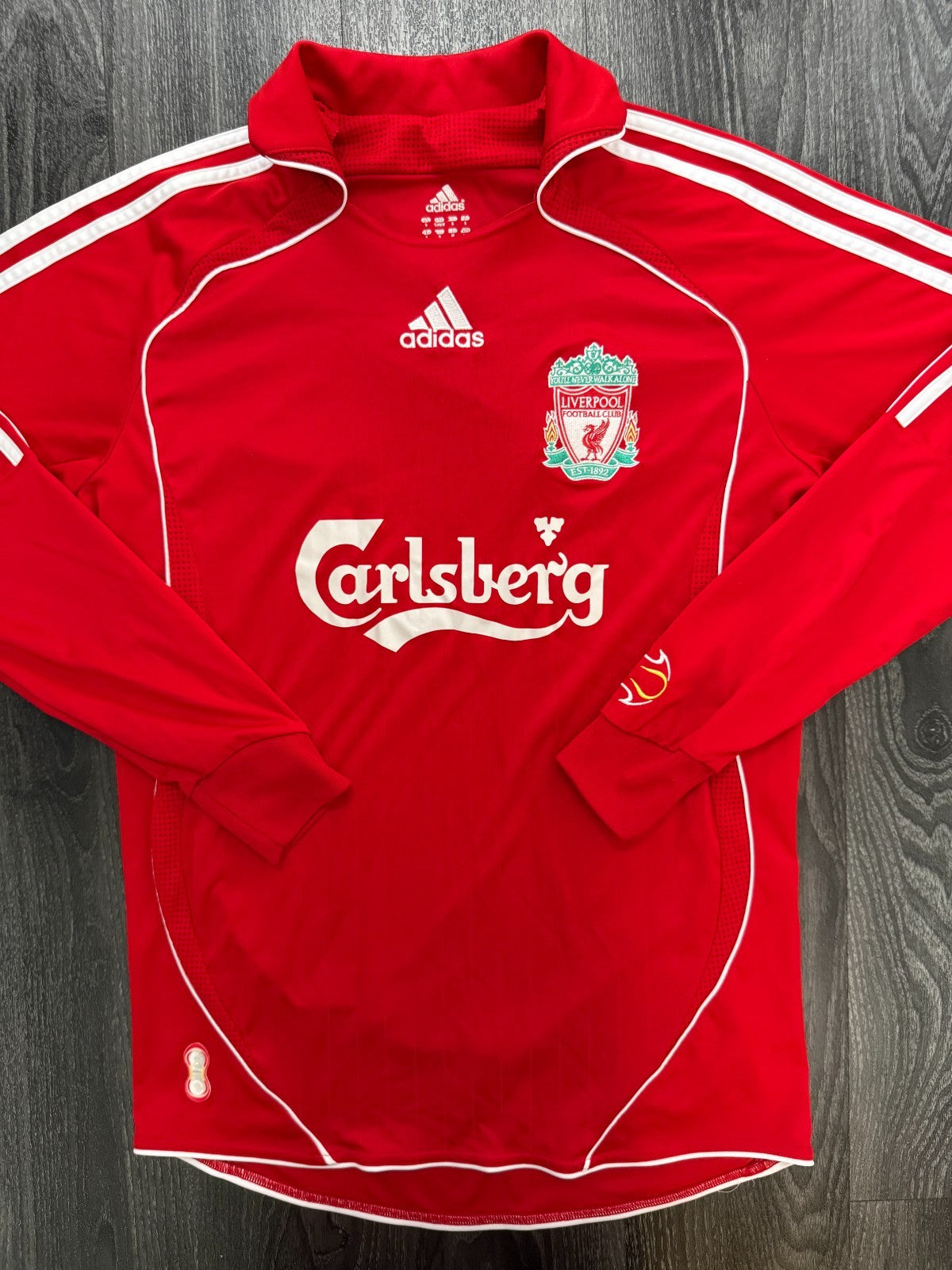 Original Authentic Adidas Liverpool 2006/2007 Long Sleeve Home Shirt Mens Small0