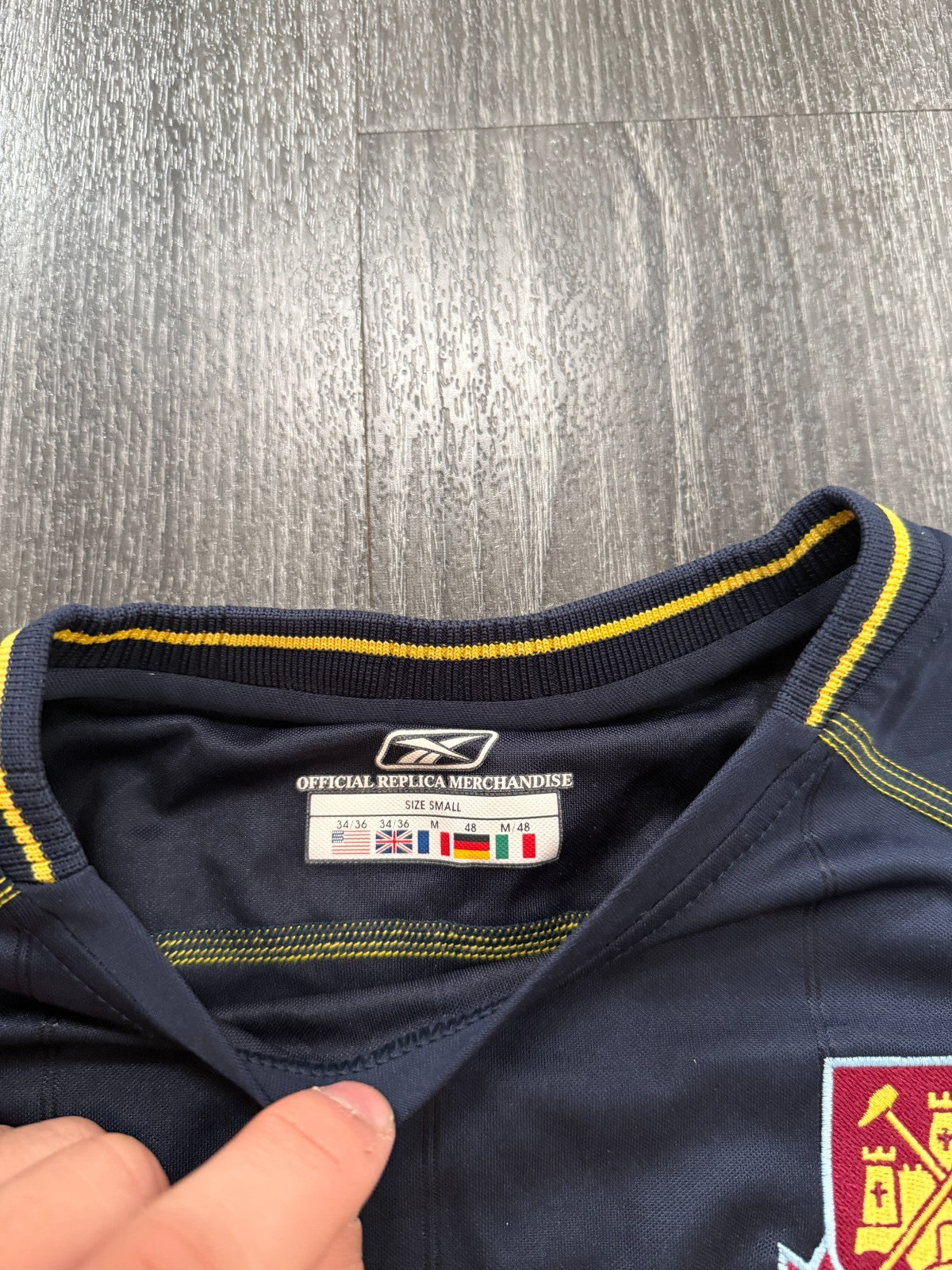 Reebok West Ham United 2003/2004 Long Sleeve Away Shirt CONNOLLY 8 Mens S4