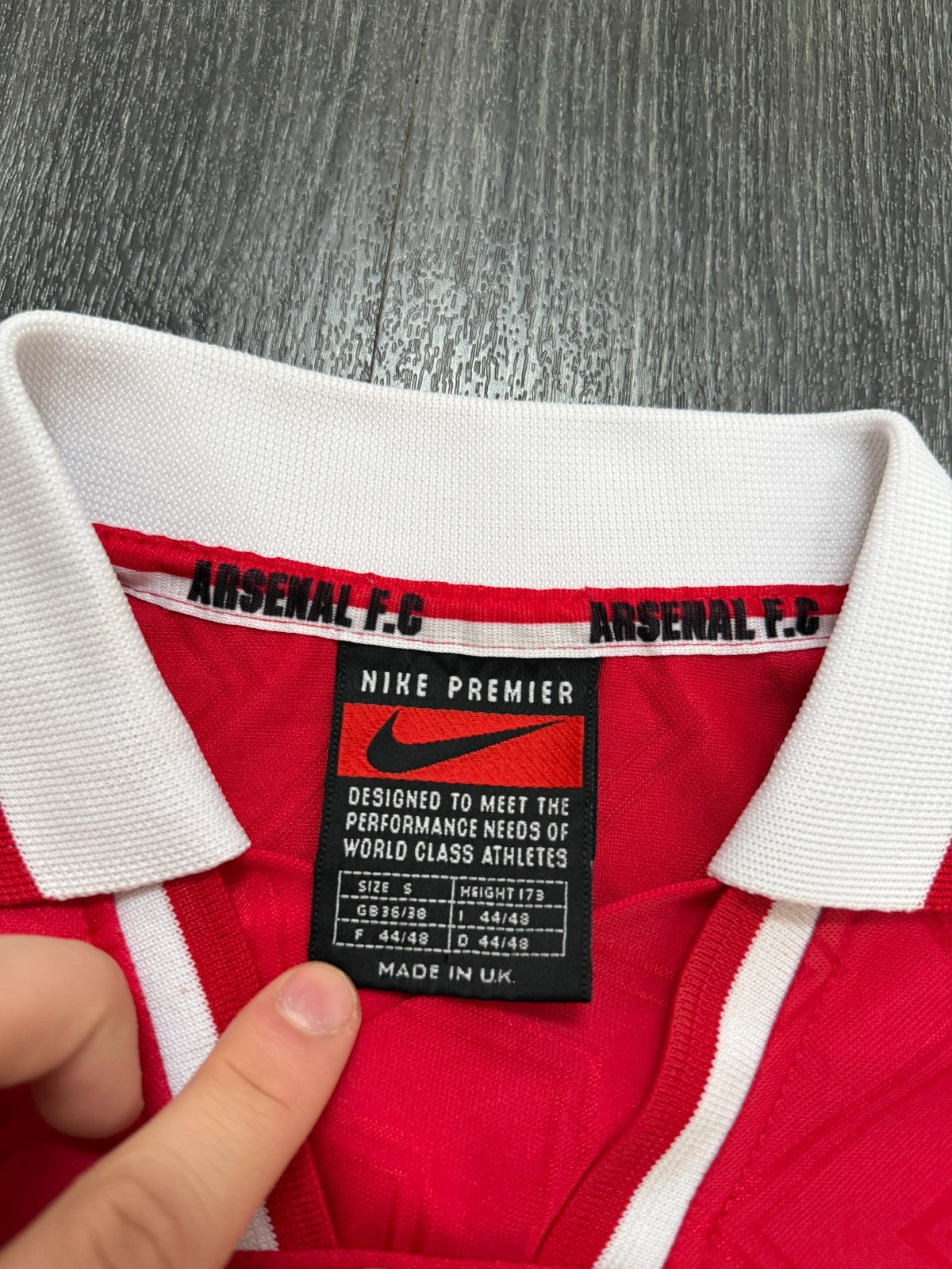 Original Nike Arsenal 1996/1997 Home Shirt Mens Small3