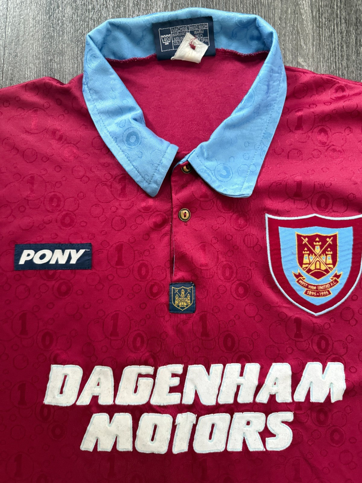 Original Authentic PONY West Ham United 1995/1996 Home Shirt Large1