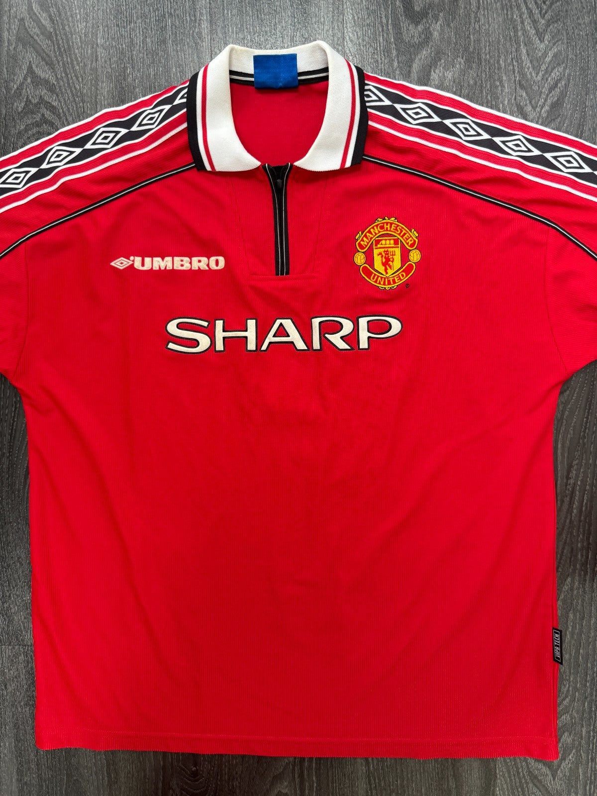 Original Umbro Manchester United 1998/1999 Home Shirt BECKHAM 7 Mens XXL 2XL2