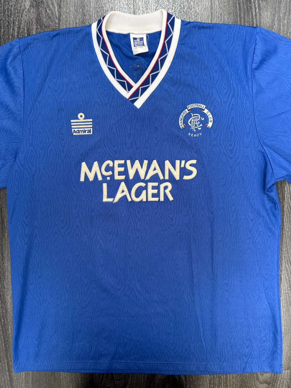 Original Authentic Admiral Rangers 1990/1991 Home Shirt Mens Extra Large0