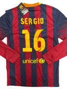 BNWT Original Nike Barcelona 2013/2014 Long Sleeve Home Shirt SERGIO 16 Mens S0